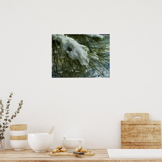 松の木の枝に雪 ポスター (キッチン)