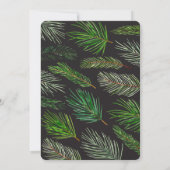 松の木の枝のタイポグラフィモダンクリスマス 案内状 (裏面)