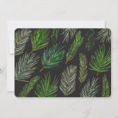 松の木の枝のタイポグラフィモダンクリスマス 案内状 (裏面)