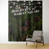 松の木の枝のホリデー写真用背景 タペストリー (インサイチュ)