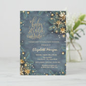 松の木の枝の外が寒い赤ちゃんシャワー 招待状 (スタンド正面)