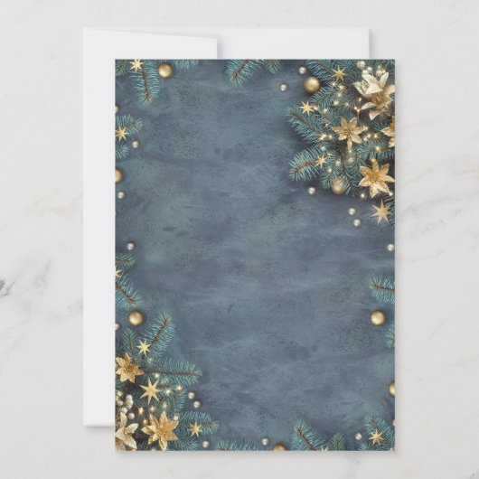 松の木の枝の外が寒い赤ちゃんシャワー 招待状 (裏面)