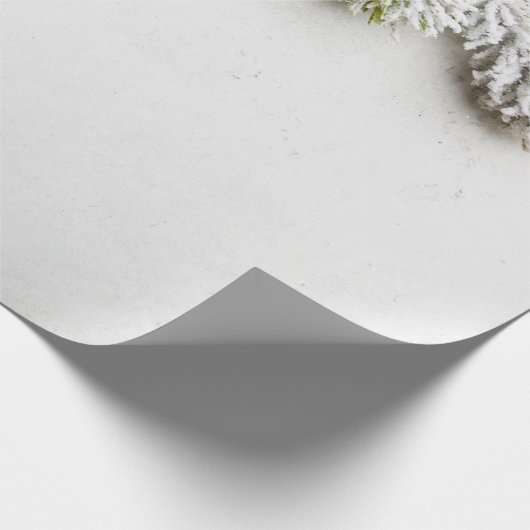 松の木の枝の雪のクリスマス ラッピングペーパー (角)