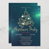 松の木の枝クリスマスカンパニーパーツ 招待状 (正面/裏面)
