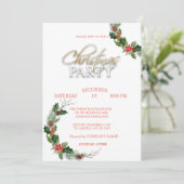 松の木の枝クリスマスカンパニーパーティー 招待状 (スタンド正面)