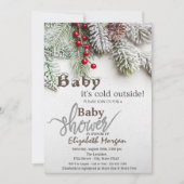 松の木の枝ベビーシャワー 招待状 (正面)