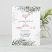 松の木の枝レッドベリーはクリスマスを飲む 招待状 (スタンド正面)