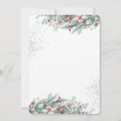 松の木の枝レッドベリーはクリスマスを飲む 招待状 (裏面)