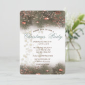 松の木の枝，ボール，ライト，クリスマスパーティー 招待状 (スタンド正面)