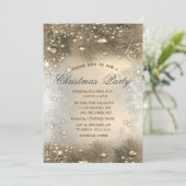 松の木の枝，ボール，金ゴールドクリスマス 招待状 (スタンド正面)