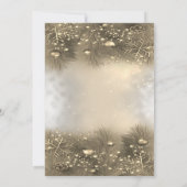 松の木の枝，ボール，金ゴールドクリスマス 招待状 (裏面)