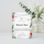 松の木の枝,ポインセチアのリハーサルディナー 招待状 (スタンド正面)