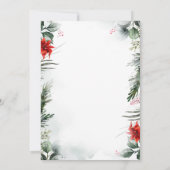 松の木の枝,ポインセチア日付を保存 セーブザデート (裏面)