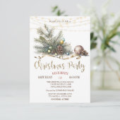 松の木の枝、ライトウッドクリスマスパーティー 招待状 (スタンド正面)