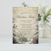 松の木の枝、松の円錐点クリスマス 招待状 (スタンド正面)