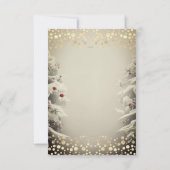 松の木の枝、松の円錐点クリスマス 招待状 (裏面)