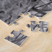 松の木の枝（白黒） ジグソーパズル (側面)