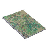 "松の木の枝"、緑の色調のパステルスケッチ ノートブック (右側)