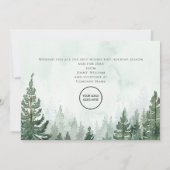 松の木の森のクリスマスビジネス企業のロゴ シーズンカード (裏面)