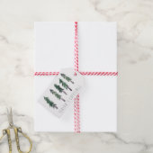 松の木の森のパターン水の色ミニマルカスタム ギフトタグ (より糸付き)