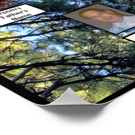 松の木の森の写真2つの家族の木ポスター ポスター (角)