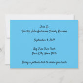 松の木の森の写真　３世代家族の再会 招待状 (裏面)