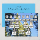 松の木の森の写真　３世代家族の再会 招待状 (正面/裏面)