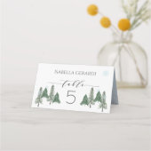 松の木の森の冬の森 プレイスカード (裏面)