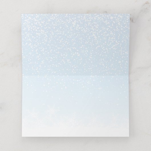 松の木の森の冬結婚の森  プレイスカード (内部開封)