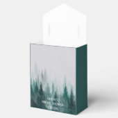 松の木の森の水彩グリーン ブライダルシャワー フェイバーボックス (オープン)