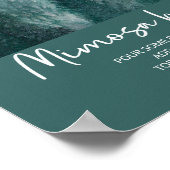 松の木の森の水彩グリーン ミモザバー ポスター (角)