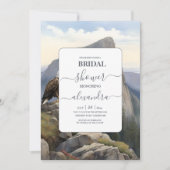 松の木の森の素朴水の色をテーマにしたブライダル 招待状 (正面)