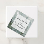 松の木の森の素朴水の色をテーマ結婚にした フェイバータグ (インサイチュ)