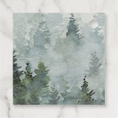 松の木の森の素朴水の色をテーマ結婚にした フェイバータグ (裏面)