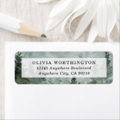 松の木の森の素朴水の色をテーマ結婚にした ラベル (インサイチュ)