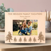 松の木の森の自然写真彫刻フレーム レーザー彫刻フレーム