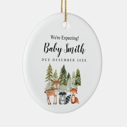 松の木の森の親を期待しているオーナメント セラミックオーナメント (右)