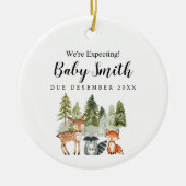 松の木の森の親を期待しているオーナメント セラミックオーナメント (正面)
