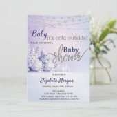 松の木の森の赤ちゃんシャワー外は寒い 招待状 (スタンド正面)