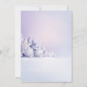 松の木の森の赤ちゃんシャワー外は寒い 招待状 (裏面)