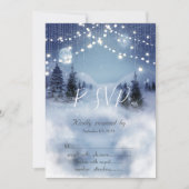 松の木の森の風景・ストリングライトのご案内 招待状 (正面)