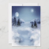 松の木の森の風景・ストリングライトの返信 招待状 (裏面)