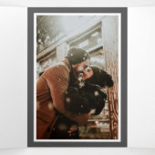 松の木の森素朴の雪結婚 三つ折り招待状 (内部中)