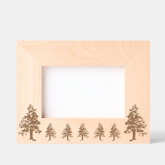 松の木の森自然写真 レーザー彫刻フレーム (正面)