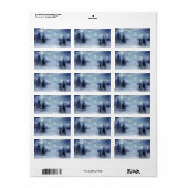 松の木の森，風景，文字列のライト ラベル (フルシート)