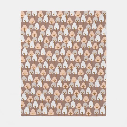 松の木の植物パターンが秋の季節にぴったりなコージーな秋 フリースブランケット (正面)