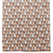 松の木の植物パターン ラスティック フォール オータム シャワーカーテン (正面)