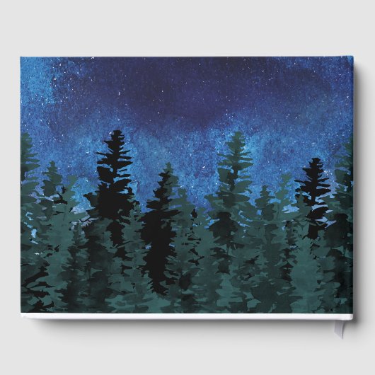 松の木の水の色エバ素朴ーグリーン結婚ズ ゲストブック (裏面)