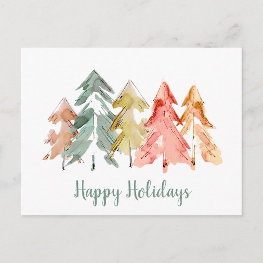 松の木の水の色クリスマス ポストカード (正面)