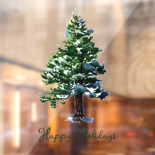 松の木の水の色ハッピーホリデーズクリスマス ウィンドウサイン (シート2)